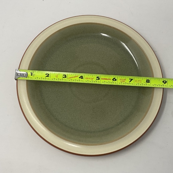 Denby Fire (retired) Stoneware Sage Side Salad Luncheon Plate (13 available) - Picture 3 of 3